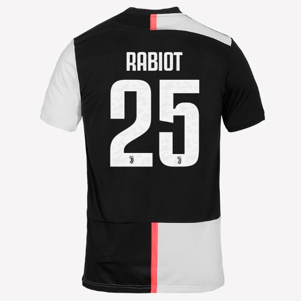 Maillot Football Juventus NO.25 Rabiot Domicile 2019-20 Blanc Noir